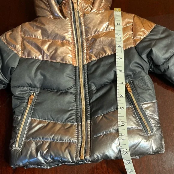 Girls metallic puffer jacket coat Body Glove size 2T pink black silver - Picture 7 of 10